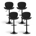 Artiss 4x Bar Stools Swivel Gas Lift Counter Chair Black Leather