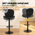 Artiss 4x Bar Stools Swivel Gas Lift Counter Chair Black Leather