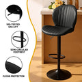 Artiss 4x Bar Stools Swivel Gas Lift Counter Chair Black Leather