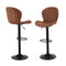 Artiss 2x Bar Stools Swivel Gas Lift Counter Chair Brown Leather