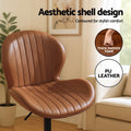 Artiss 2x Bar Stools Swivel Gas Lift Counter Chair Brown Leather