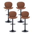 Artiss 4x Bar Stools Swivel Gas Lift Counter Chair Brown Leather