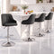 Artiss Bar Stool X4 Gas Lift Adjustable Curved Striped Backrest PU Leather Black