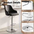 Artiss Bar Stool X4 Gas Lift Adjustable Curved Striped Backrest PU Leather Black