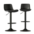 Artiss Bar Stools Padded Seat Gas Lift Black x2
