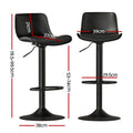 Artiss Bar Stools Padded Seat Gas Lift Black x2