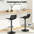 Artiss Bar Stools Padded Seat Gas Lift Black x2