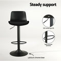 Artiss Bar Stools Padded Seat Gas Lift Black x2