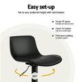 Artiss Bar Stools Padded Seat Gas Lift Black x2