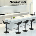 Artiss Bar Stools Padded Seat Gas Lift Black x2