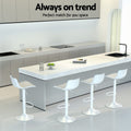 Artiss Bar Stools x2 Swivel Gas Lift Leather White Dining