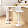 Artiss Bar Stools x2 Swivel Gas Lift Leather White Dining