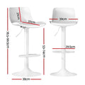 4x Artiss Bar Stools Kitchen Swivel Gas Lift Stool Leather Dining Chairs White