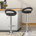 Artiss Bar Stools Gas Lift Plastic Seat Black 2pc