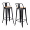 Artiss Metal Bar Stools Set of 2 Counter Height Barstools 77cm Seat Height w/ Removable Back