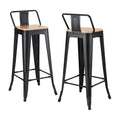 Artiss 2x Bar Stools Counter Height Kitchen Stackable Metal Black