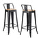 Artiss 2x Bar Stools Counter Height Kitchen Stackable Metal Black