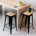 Artiss 2x Bar Stools Counter Height Kitchen Stackable Metal Black