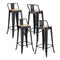 Artiss Metal Bar Stools Set of 4 Counter Height Barstools 77cm Seat Height w/ Removable Back
