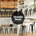 Artiss Metal Bar Stools Set of 4 Counter Height Barstools 77cm Seat Height w/ Removable Back