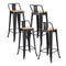 Artiss 4x Bar Stools Kitchen Counter Stackable Metal Black