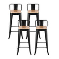 Artiss 4x Bar Stools Kitchen Counter Stackable Metal Black