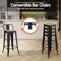 Artiss 4x Bar Stools Kitchen Counter Stackable Metal Black