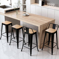 Artiss 4x Bar Stools Kitchen Counter Stackable Metal Black