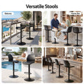 Artiss 2x Bar Stools Counter Chair Gas Lift Kitchen Extra Higher Back PP Black