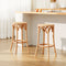 Artiss 2x Bar Stools Rattan Seat Wooden Frame
