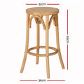 Artiss 2x Bar Stools Rattan Seat Wooden Frame
