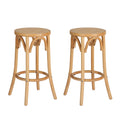 Artiss 2x Bar Stools Rattan Seat Wooden Frame