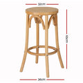 Artiss Bar Stools Set of 3 Kitchen Wooden Bar Stool Dining Chair 65cm