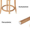 Artiss 4x Bar Stools Rattan Seat Wooden Legs