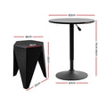 Artiss Bar Stools and Table Set 3PCS Dining Desk Kitchen Chairs Cafe Pub Black