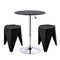 Artiss Bar Stools and Table Set 3PCS Dining Desk Kitchen Chair PVC Leather Black