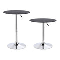 Artiss Bar Stools and Table Set 3PCS Dining Desk Kitchen Chair PVC Leather Black