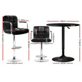 Artiss Bar Table and 2 Stools Set Dining Kitchen Cafe Pub