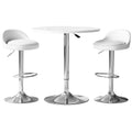 Artiss Bar Table Set with 4 Stools Black Cafe Dining Kitchen