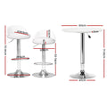 Artiss Bar Table Set with 4 Stools Black Cafe Dining Kitchen