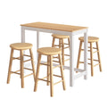 Artiss Bar Table 4 Stools Set Dining Kitchen Cafe Pub Black