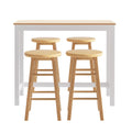 Artiss Bar Table 4 Stools Set Dining Kitchen Cafe Pub Black
