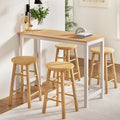 Artiss Bar Table 4 Stools Set Dining Kitchen Cafe Pub Black