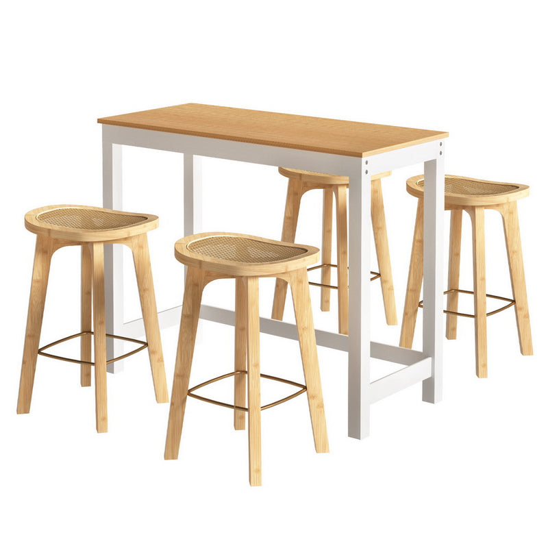 Artiss Bar Table 2 Stools Set Kitchen Dining Cafe Pub Desk Chairs