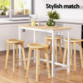 Artiss Bar Table 2 Stools Set Kitchen Dining Cafe Pub Desk Chairs