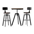 Artiss Bar Table 4 Stools Industrial Dining Cafe Kitchen Set