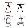 Artiss Bar Stools Set 2 Industrial Kitchen Dining Cafe Chairs