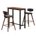 Artiss Bar Table 2 Stools Dining Desk Kitchen Cafe Pub Set