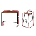 Artiss Bar Table and 2 Stools Set Kitchen Dining Cafe Pub Desk