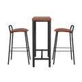 Artiss Bar Table and 2 Stools Set Kitchen Dining Cafe Pub Desk